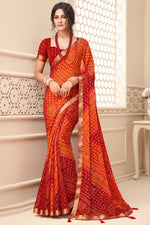 Load image into Gallery viewer, Bandhani Printed Casual Classic Saree In Maroon Color
