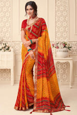 Load image into Gallery viewer, Red Color Chiffon Casual Look Trendy Saree
