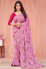 Load image into Gallery viewer, Pink Color Georgette Fabric Casual Look Pleasing Saree

