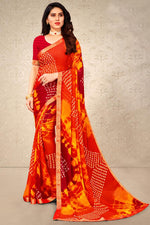 Load image into Gallery viewer, Fascinating Printed Orange Color Casual Saree In Chiffon Fabric
