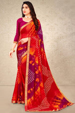 Load image into Gallery viewer, Red Color Charismatic Chiffon Fabric Casual Printed Saree
