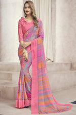 Load image into Gallery viewer, Chiffon Fabric Wonderful Casual Look Printed Saree In Pink Color
