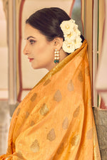Load image into Gallery viewer, Attractive Art Silk Fabric Orange Color Weaving Work Festival Wear Saree
