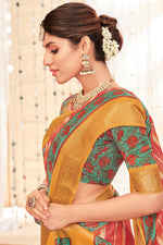 Load image into Gallery viewer, Rust Color Art Silk Fabric Sober Weaving Work Saree
