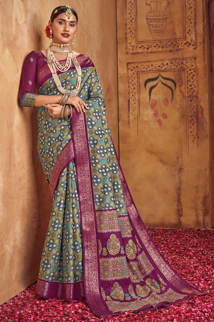 Radiant Beige Color Weaving Work Art Silk Saree