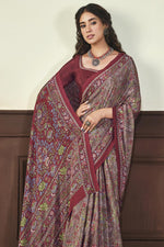 Load image into Gallery viewer, Crepe Silk Fabric Brilliant Light Weight Saree In Beige Color
