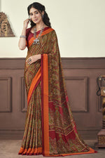 Load image into Gallery viewer, Multi Color Crepe Silk Fabric Appealing Light Weight Saree
