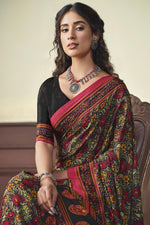 Load image into Gallery viewer, Crepe Silk Fabric Stunning Light Weight Saree In Black Color
