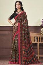 Load image into Gallery viewer, Crepe Silk Fabric Stunning Light Weight Saree In Black Color
