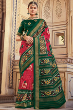 Load image into Gallery viewer, Classic Red Color Foil Printed Saree In Art Silk Fabric
