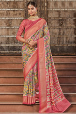 Load image into Gallery viewer, Marvellous Art Silk Fabric Foil Printed Saree In Grey Color

