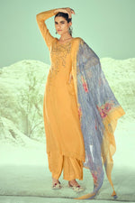 Load image into Gallery viewer, Yellow Color Fancy Fabric Palazzo Salwar Suit With Printed Dupatta
