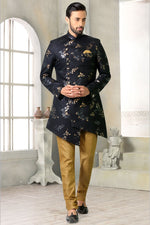 Load image into Gallery viewer, Black Color Rayon Fabric Sangeet Wear Designer Readymade Indo Western For Men
