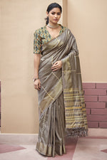 Load image into Gallery viewer, Art Silk Fabric Festive Wear Dark Beige Color Weaving Work Saree

