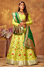 Load image into Gallery viewer, Sea Green Color Art Silk Fabric Designer Weaving Work Wedding Wear Lehenga Choli
