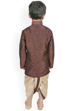 Load image into Gallery viewer, Dhupion Silk Fabric Sangeet Wear Trendy Dhoti Style Readymade Kurta Pyjama For Kids Wear