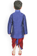 Load image into Gallery viewer, Navy Blue Color Reception Wear Dhoti Style Readymade Kurta Pyjama For Kids Wear