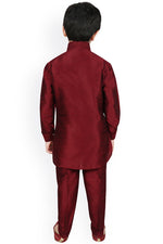 Load image into Gallery viewer, Maroon Reception Wear Readymade Kurta Pyjama For Kids Wear