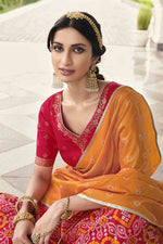 Load image into Gallery viewer, Red Color Art Silk Fabric Function Wear Weaving Work Banarasi Style Lehenga
