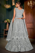 Load image into Gallery viewer, Grey Color Function Wear Lehenga Choli With Embroidered Work
