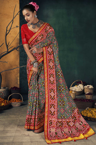 Dola Silk Fabric Printed Work Sangeet Wear Classic Saree In Multi Color