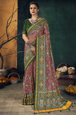 Load image into Gallery viewer, Multi Color Sangeet Wear Dola Silk Fabric Printed Saree
