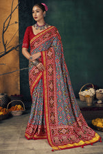 Load image into Gallery viewer, Dola Silk Fabric Printed Work Traditional Saree In Multi Color
