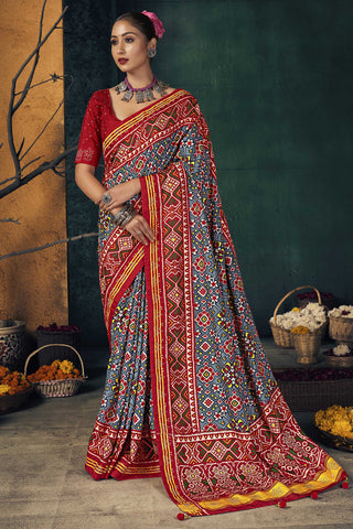 Dola Silk Fabric Printed Work Traditional Saree In Multi Color