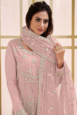 Load image into Gallery viewer, Pink Color Embroidered Work On Net Fabric Function Wear Graceful Anarkali suit
