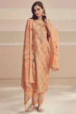 Load image into Gallery viewer, Printed Work Peach Color Cotton Fabric Festival Wear Classic Salwar Suit
