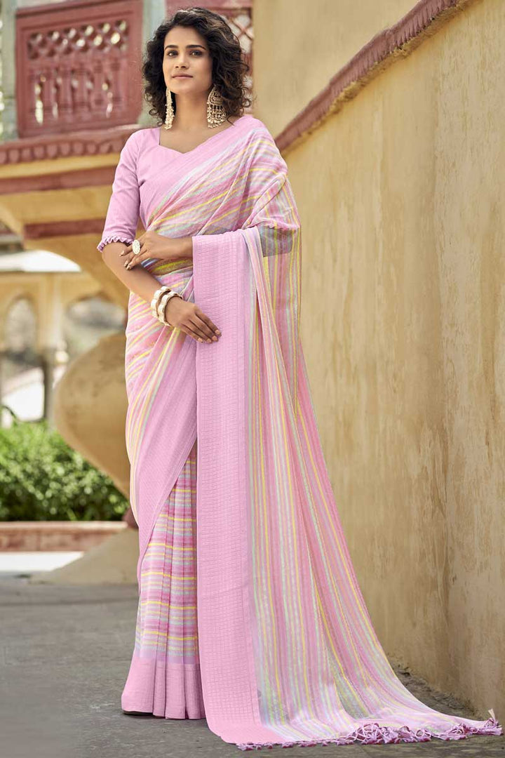Multi Color Printed Designs On Georgette Fabric Daily Wear Divine Saree