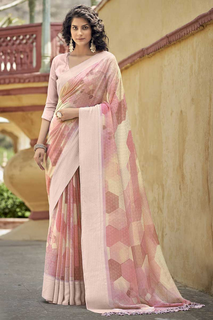 Printed Work Multi Color Georgette Fabric Daily Wear Dreamy Saree