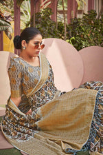 Load image into Gallery viewer, Sangeet Wear Art Silk Fabric Multi Color Printed Work Spectacular Saree
