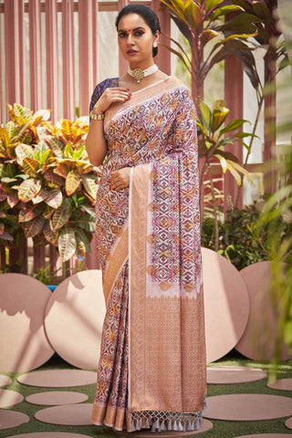 Multi Color Sangeet Wear Printed Work Adorming Saree In Art Silk Fabric