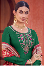 Load image into Gallery viewer, Green Color Fancy Fabric Elegant Festival Wear Salwar Suit With Embroidered Work
