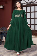 Load image into Gallery viewer, Marvelous Georgette Fabric Party Style Kurti In Dark Green Color
