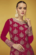 Load image into Gallery viewer, Precious Function Wear Rani Color Georgette Fabric Sharara Suit
