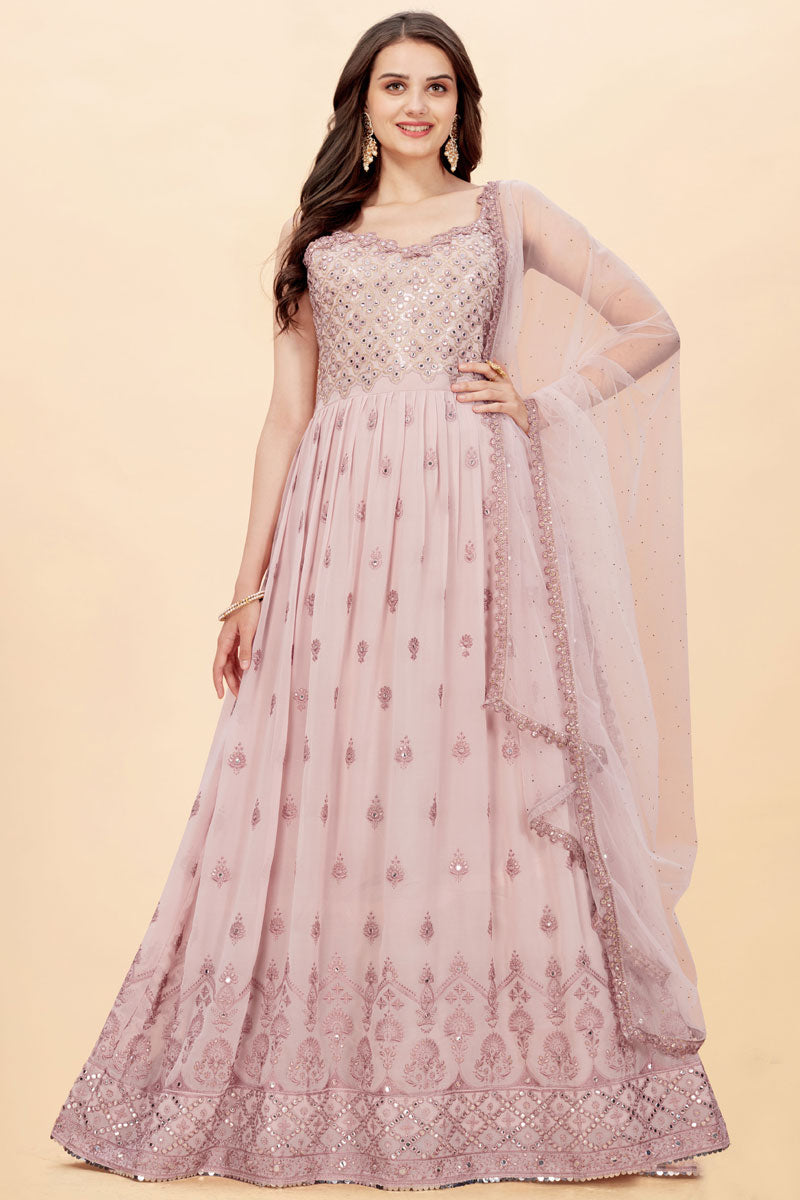 Pink Color Georgette Fabric Function Wear Remarkable Anarkali Suit