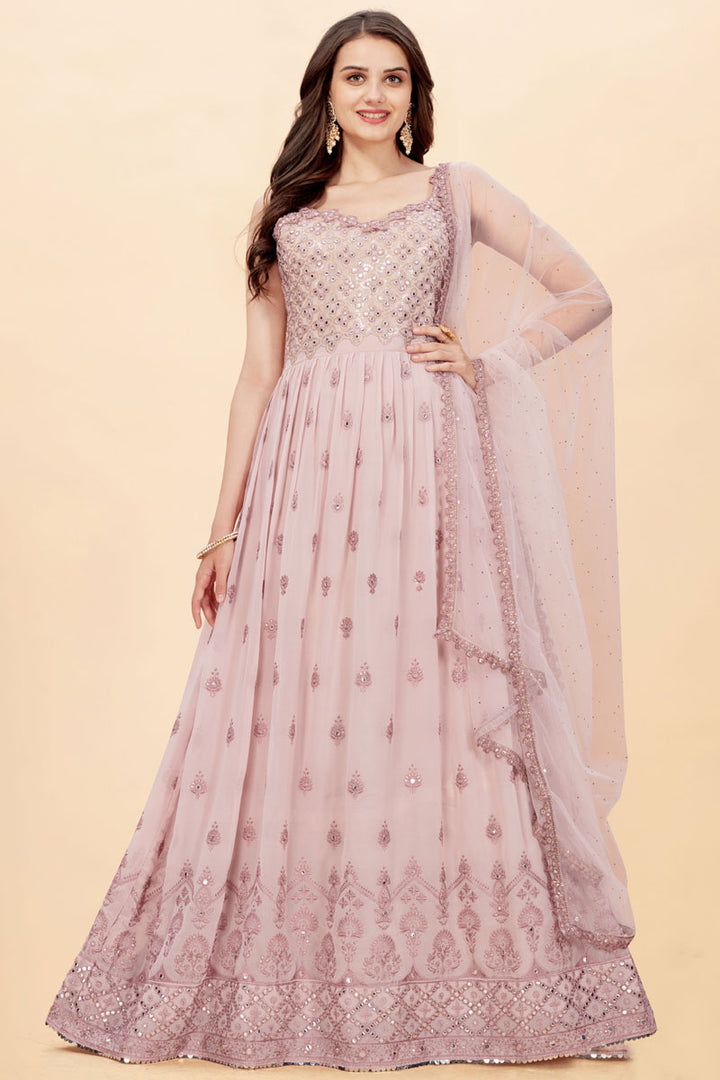 Pink Color Georgette Fabric Function Wear Remarkable Anarkali Suit