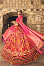Load image into Gallery viewer, Wedding Wear Rani Color Banarasi Silk Fabric Charming Lehenga
