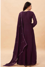 Load image into Gallery viewer, Glamorous Georgette Fabric Purple Color Festive Look Anarkali Suit
