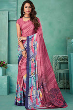Load image into Gallery viewer, Casual Wear Pink Color Sober Crepe Fabric Printed Saree
