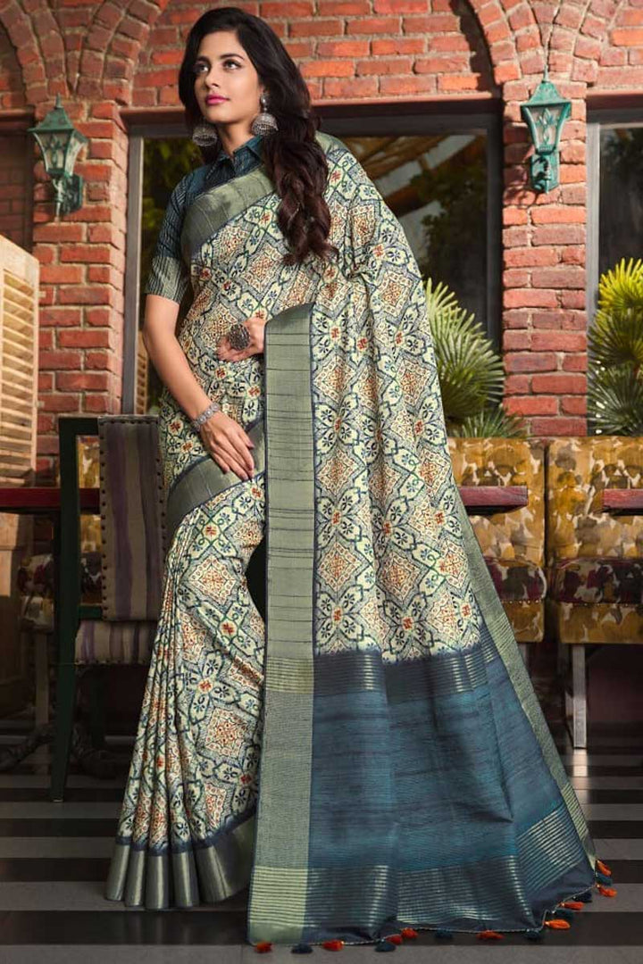Multi Color Festive Look Fancy Fabric Charismatic Saree
