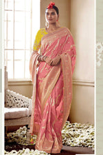 Load image into Gallery viewer, Pink Color Attractive Function Wear Art Silk Jacquard Work Saree
