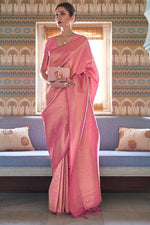 Load image into Gallery viewer, Art Silk Fabric Pink Color Engaging Function Wear Saree

