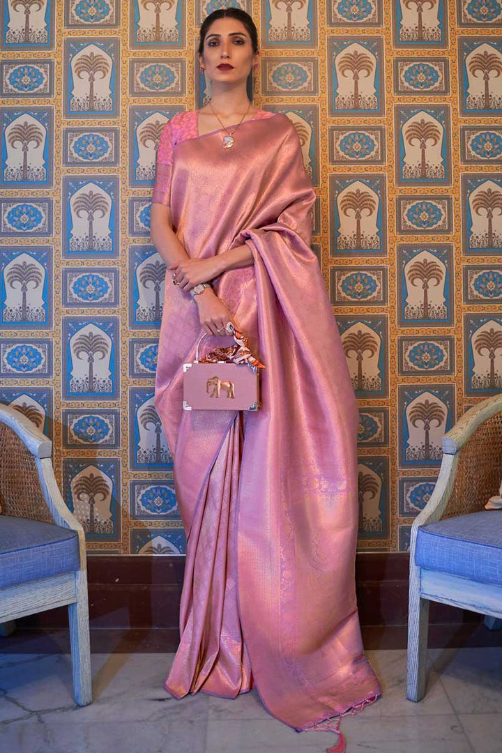 Function Wear Art Silk Fabric Peach Color Captivating Saree