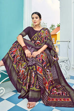 Load image into Gallery viewer, Art Silk Fabric Embellished Purple Color Casual Wear Printed Saree

