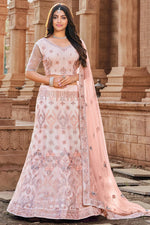 Load image into Gallery viewer, Pink Color Splendid Function Wear Lehenga In Net Fabric
