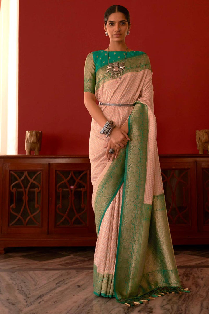 Pink Color Art Silk Fabric Ravishing Jacquard Work Party Look Saree