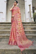 Load image into Gallery viewer, Art Silk Fabric Peach Color Function Style Graceful Saree
